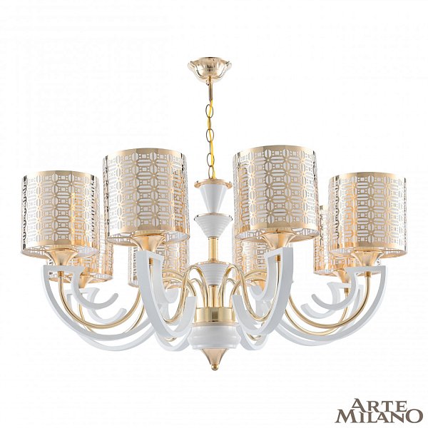 Люстра подвесная с плафонами 308857/8 Wh/Gd Arte Milano