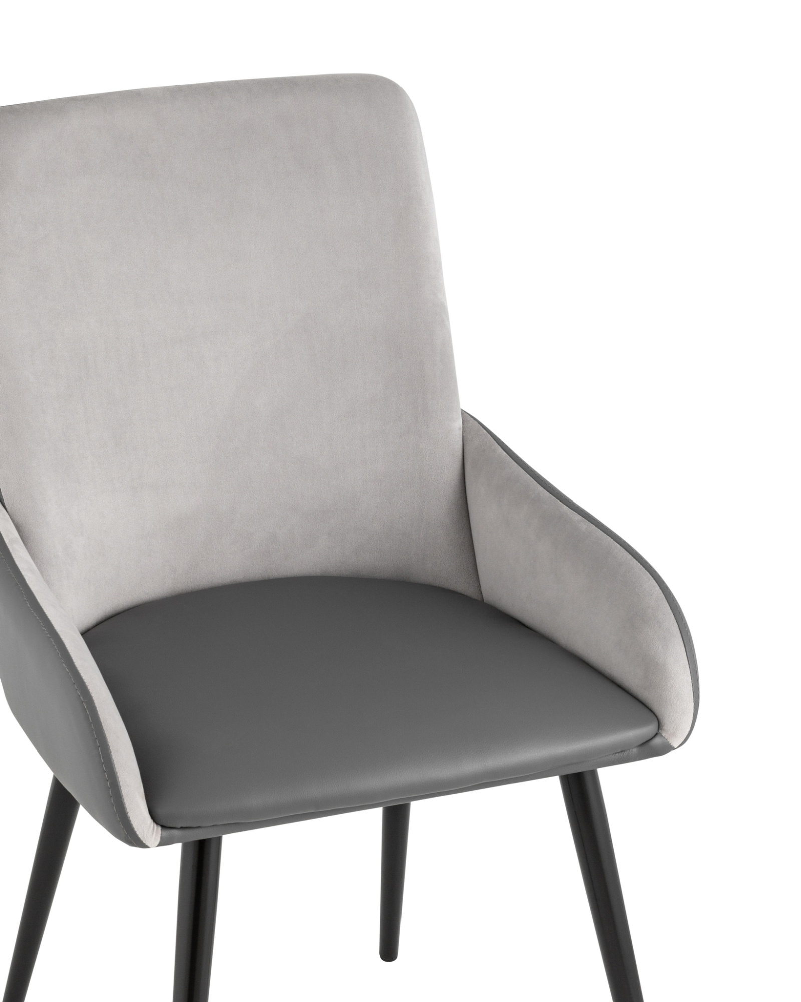 Стул Мюнхен экокожа серая велюр серый Stool Group