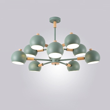 Люстра на штанге SVEN 10 lamps Green by ImperiumLoft