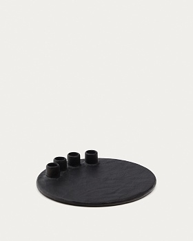 Подсвечник из черного алюминия Nuvro La Forma (ex Julia Grup)