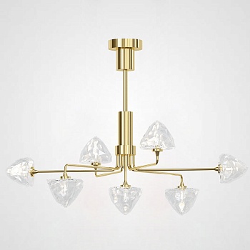 Люстра на штанге ICE 7 lamps Gold by ImperiumLoft