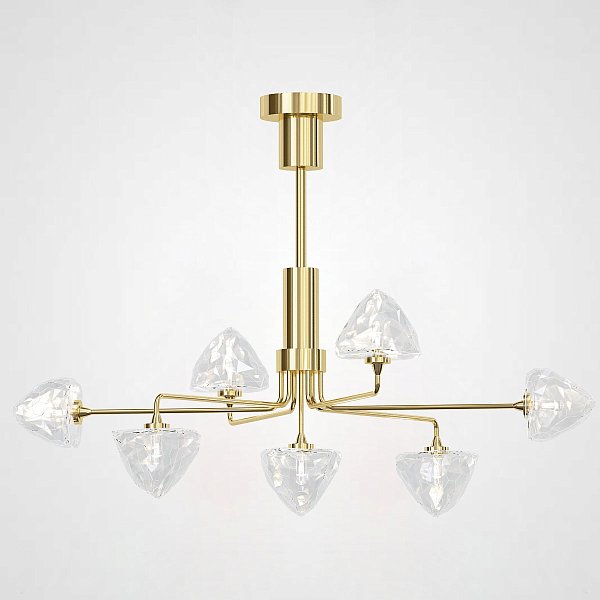 Люстра на штанге ICE 7 lamps Gold by ImperiumLoft