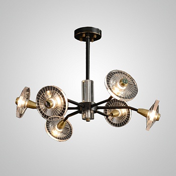 Потолочная люстра JANICA L6 Brass Black by ImperiumLoft