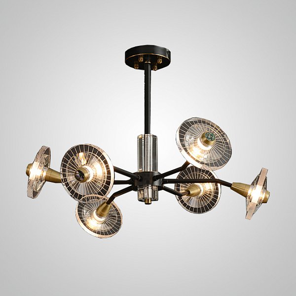 Потолочная люстра JANICA L6 Brass Black by ImperiumLoft