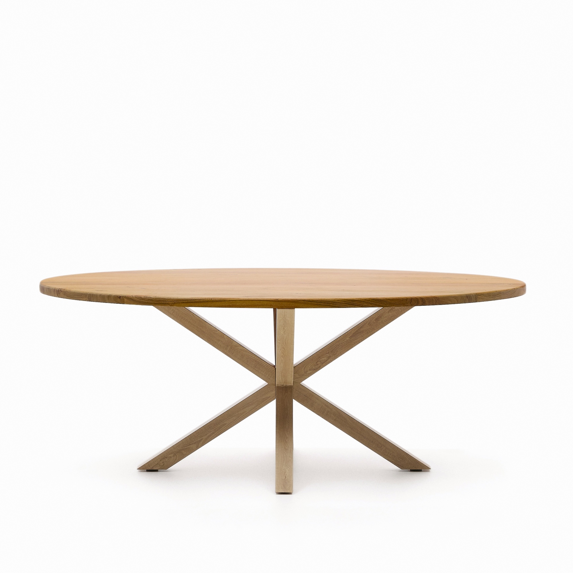 Овальный стол Arya Argo из массива акации и стали с эффектом дерева La Forma (ex Julia Grup)