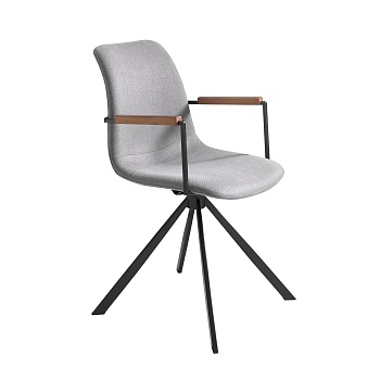 Вращающийся стул 4105/F3251A с тканевой обивкой и ножками из черной стали Angel Cerda