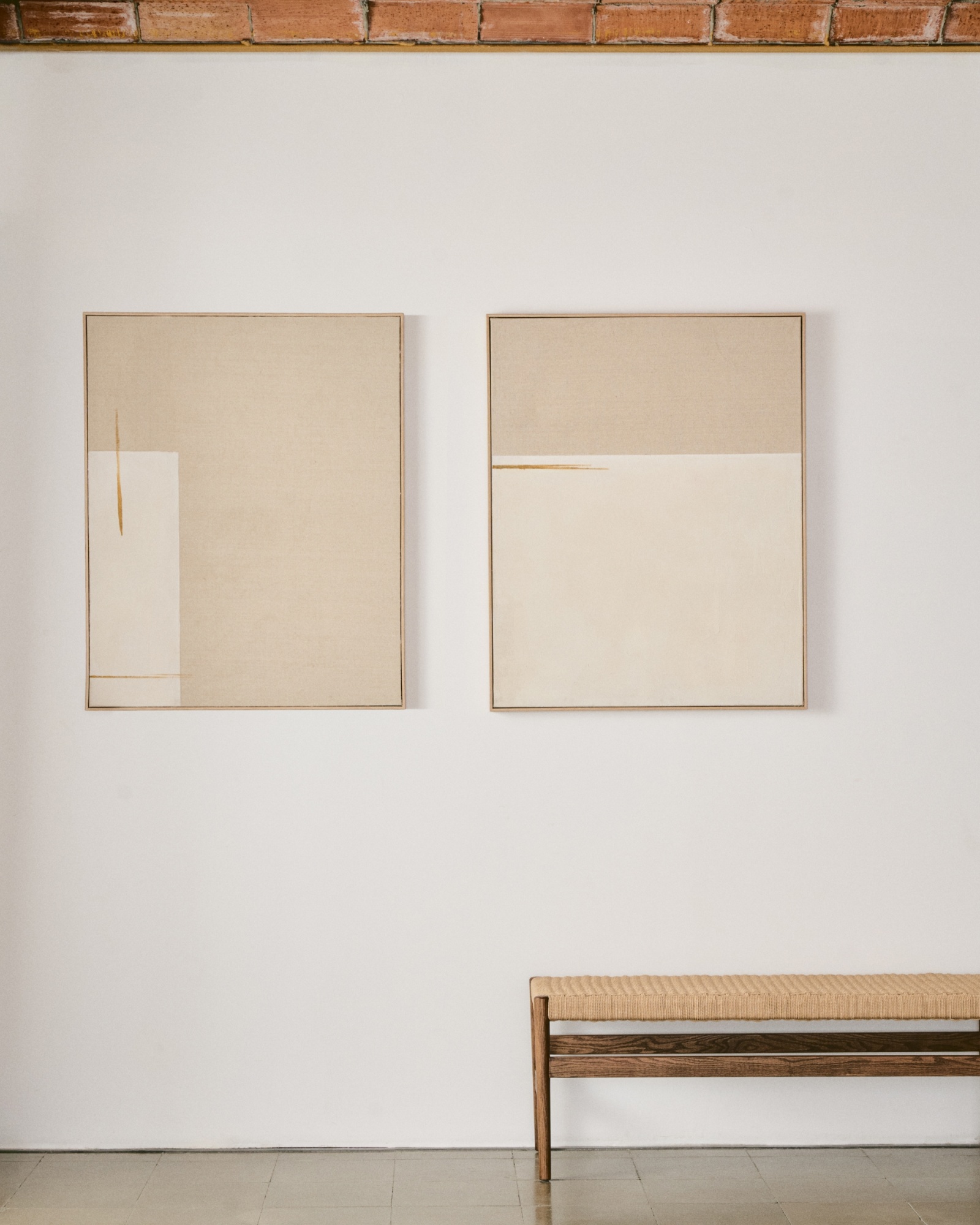 Salin Абстрактная картина с горизонтальной льняной полосой 80 х 100 см La Forma (ex Julia Grup)