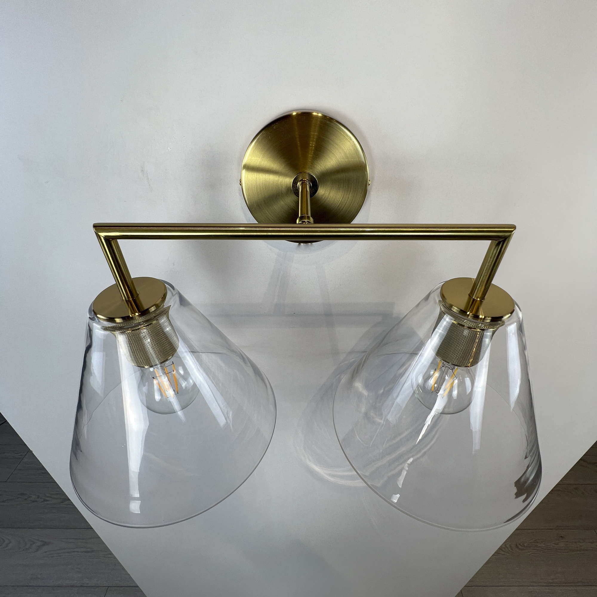 Бра Rh Utilitaire Funnel Shade Double Sconce Brass By Imperiumloft