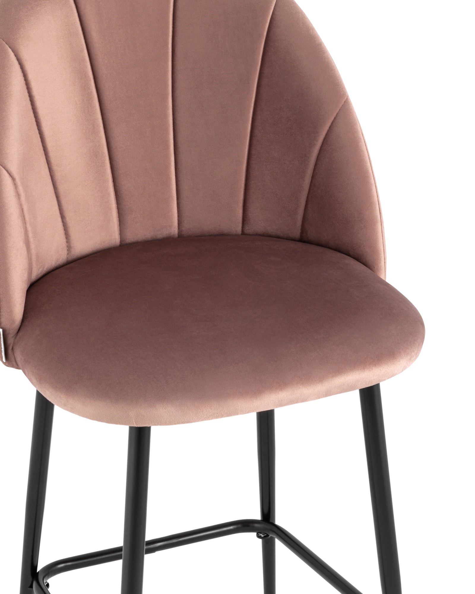 Стул полубарный Логан велюр пыльно-розовый Stool Group