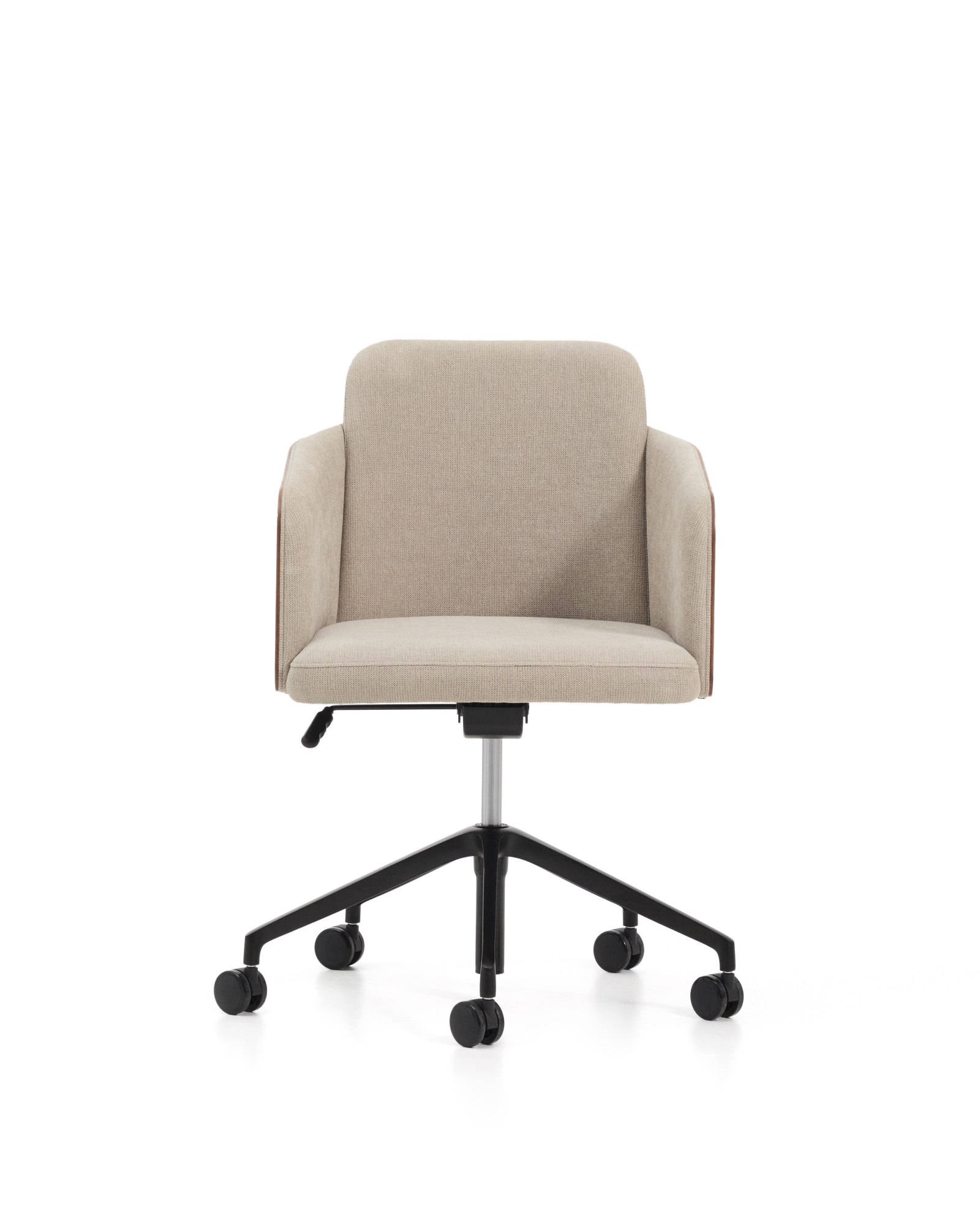 Офисный стул Madai из коричневого шенилла и ясеневого шпона La Forma (ex Julia Grup)