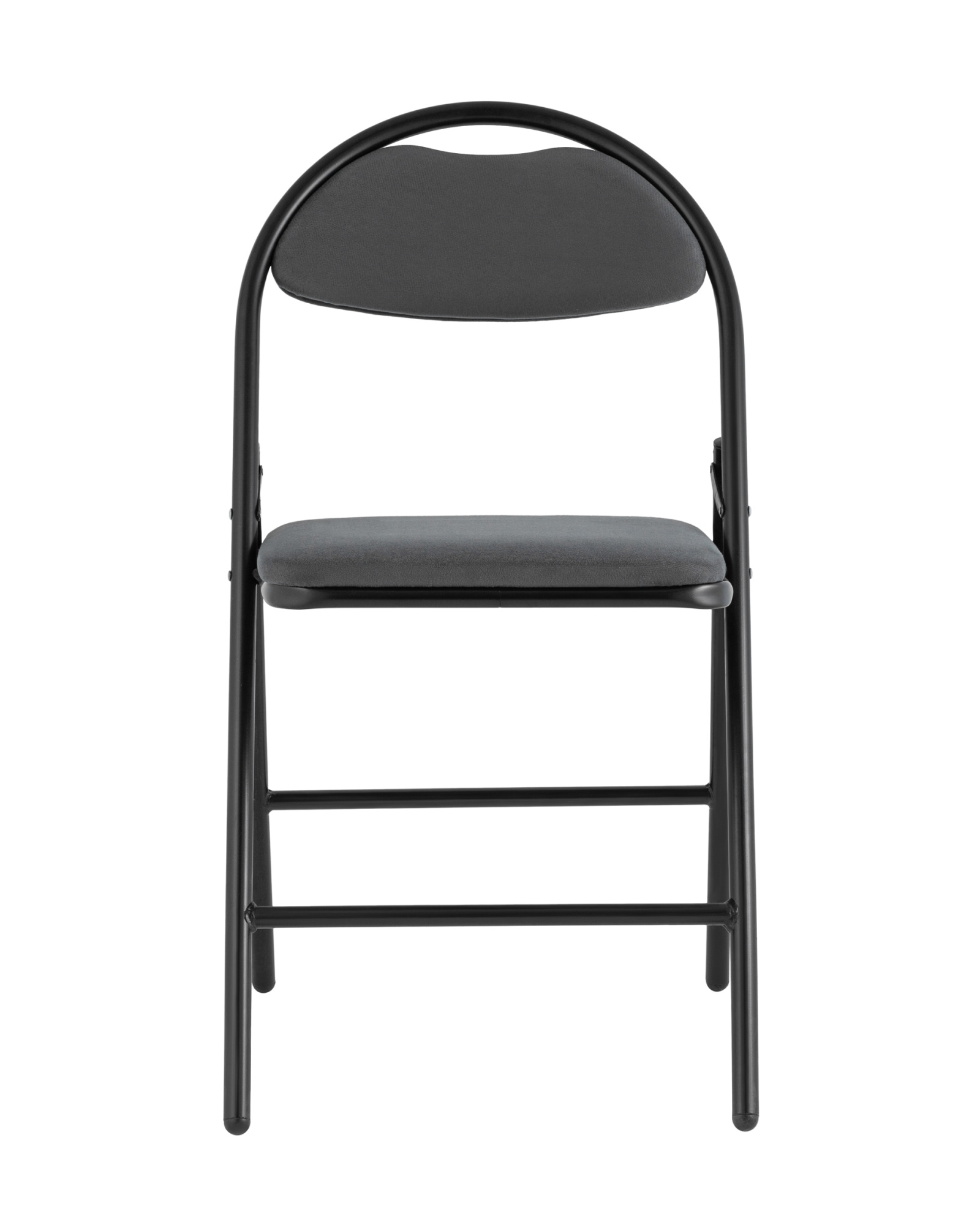 Стул складной Hagen велюр тёмно-серый каркас черный Stool Group