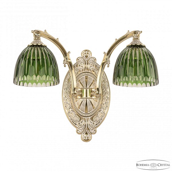 Бра бронзовые с хрусталём 7211B12/2/210 GW P1 D Clear-Green/H-1K