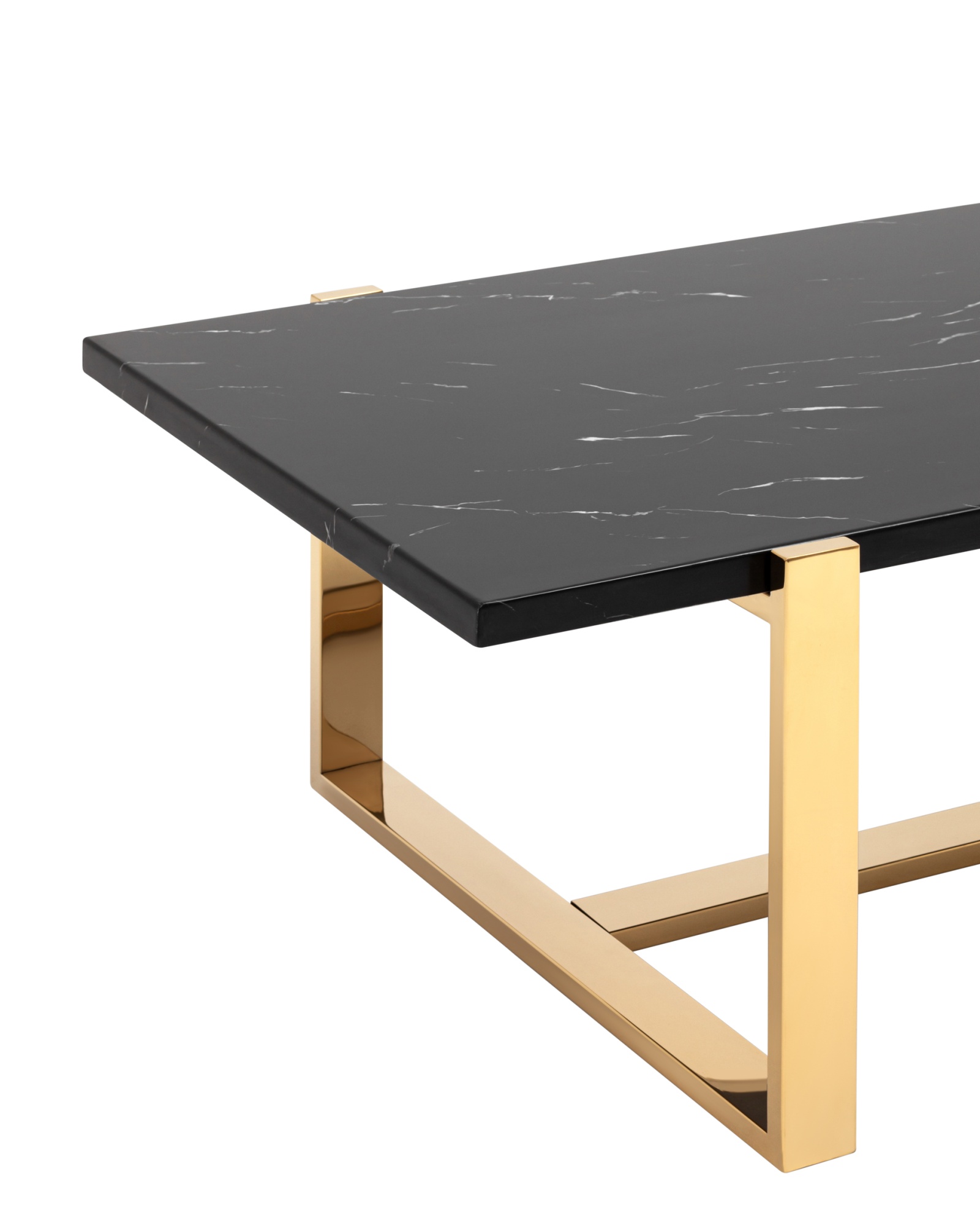 Журнальный столик Тоби 109*66 черный мрамор сталь золото Stool Group
