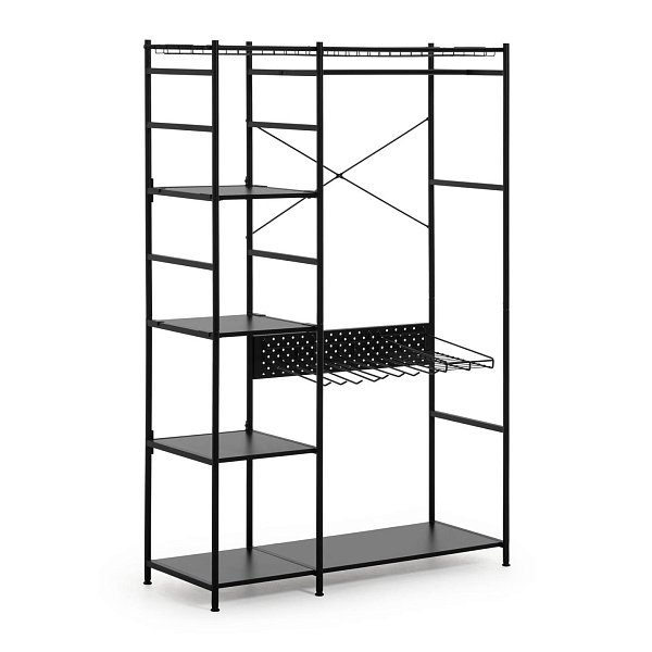 Стеллаж Storn 120x164,5 черный металл La Forma 69069