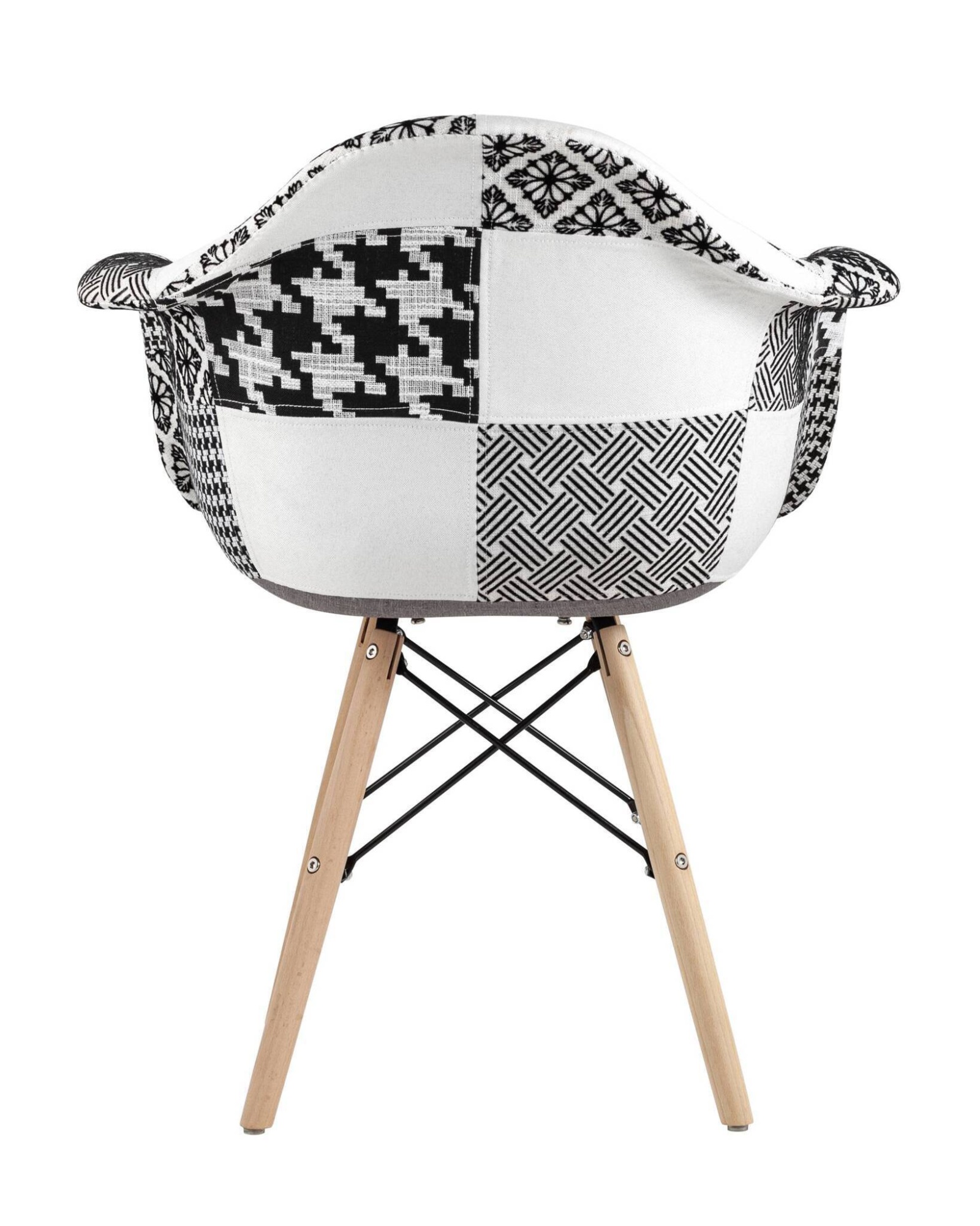 Кресло DSW пэчворк черно-белое Stool Group