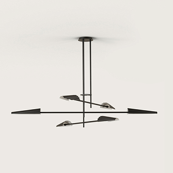 Люстра Bion 6L черная с черными абажурами Aromas del Campo