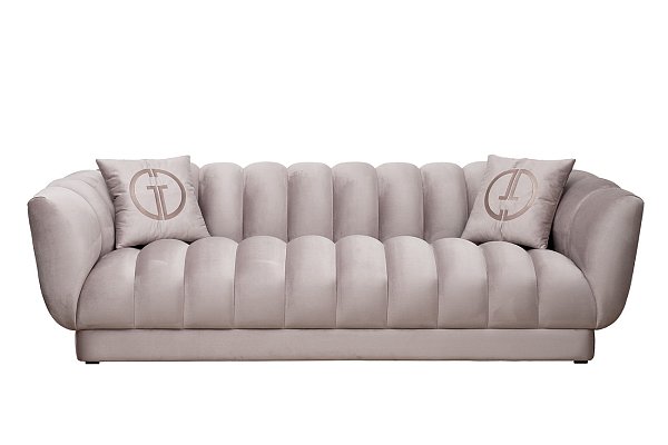 Диван Fabio трехместный велюровый бежевый Garda Decor FABIO-3-2K-Colt1001