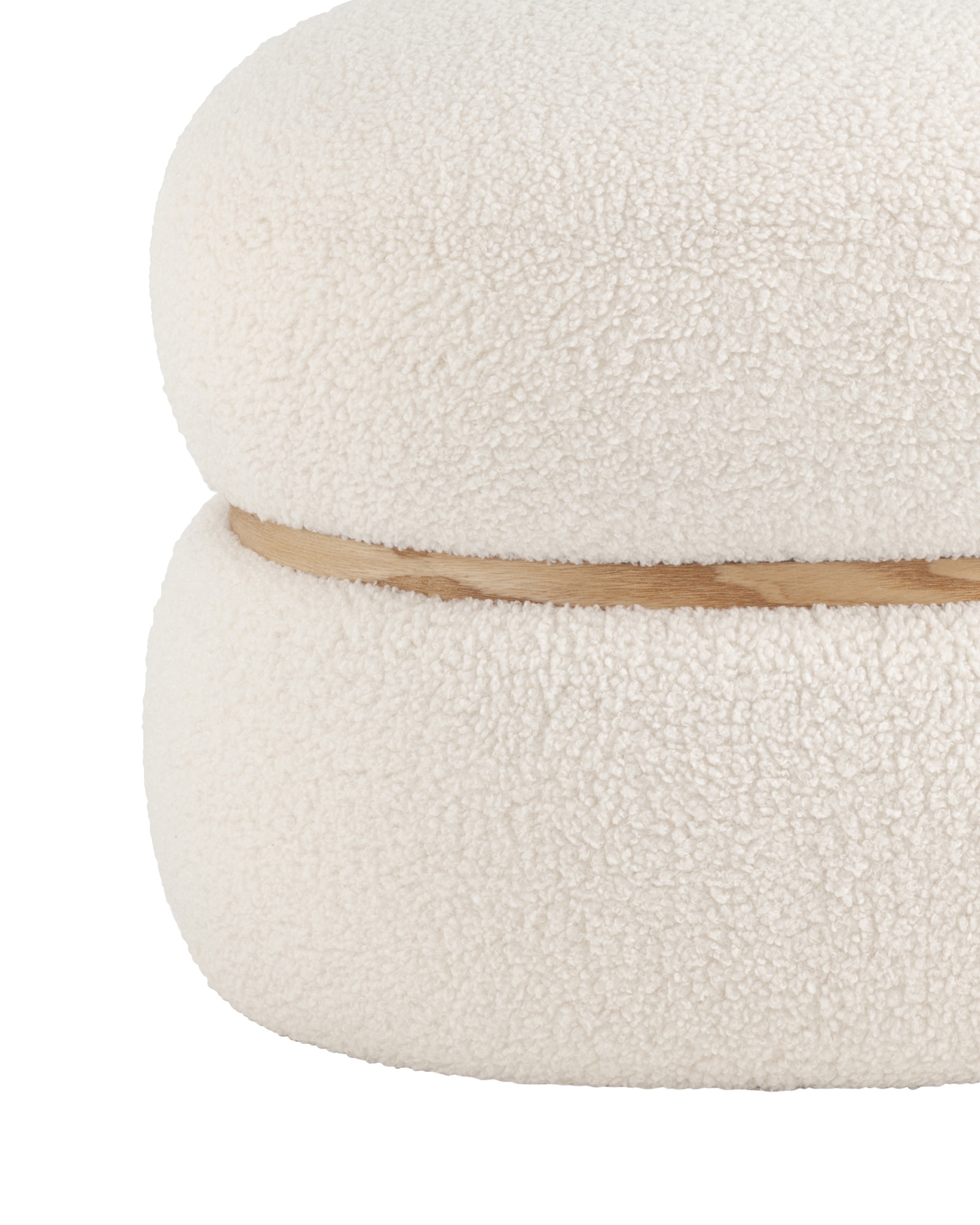 Пуф Полли L тедди белый Stool Group