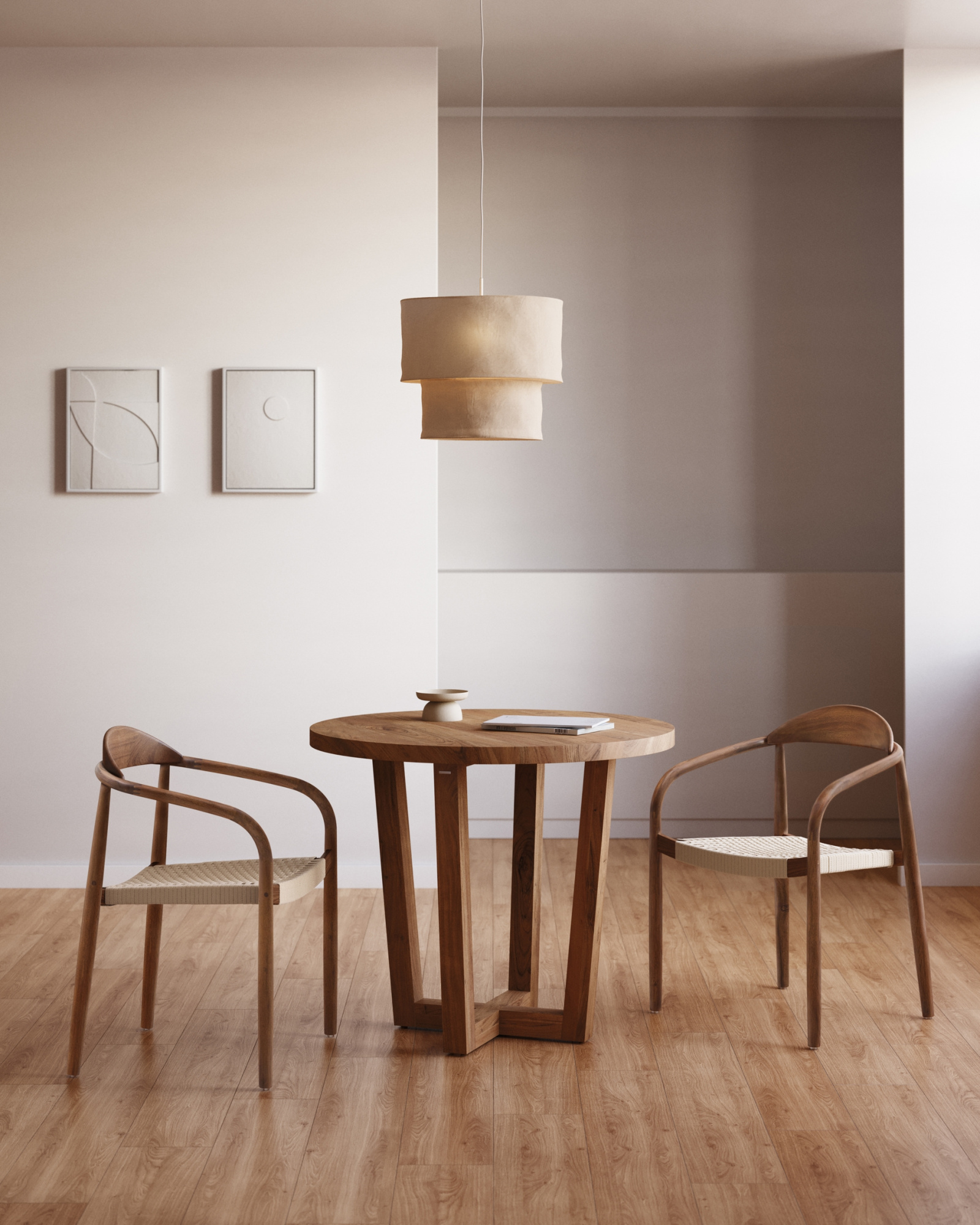 Круглый стол Nahla из массива акации с натуральной отделкой Ø 90 см La Forma 110423