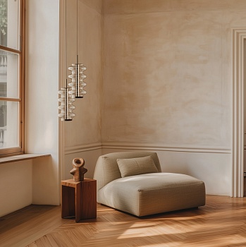 Подвесной светильник Vitree S черный металл/ прозрачный плафон Aromas del Campo