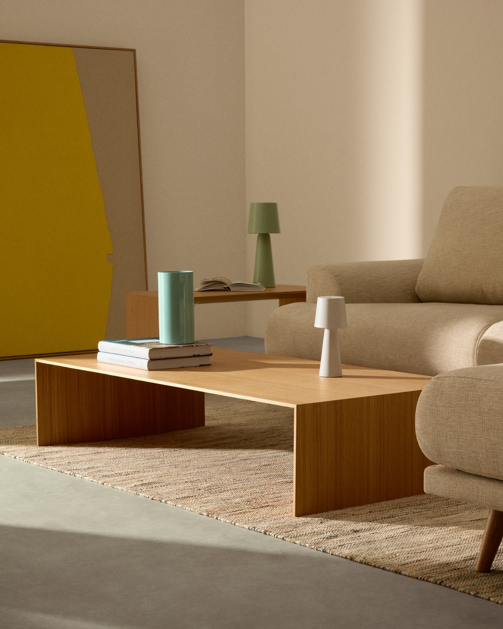 Litto Журнальный столик из шпона дуба натурального цвета 140 x 70 см La Forma (ex Julia Grup)