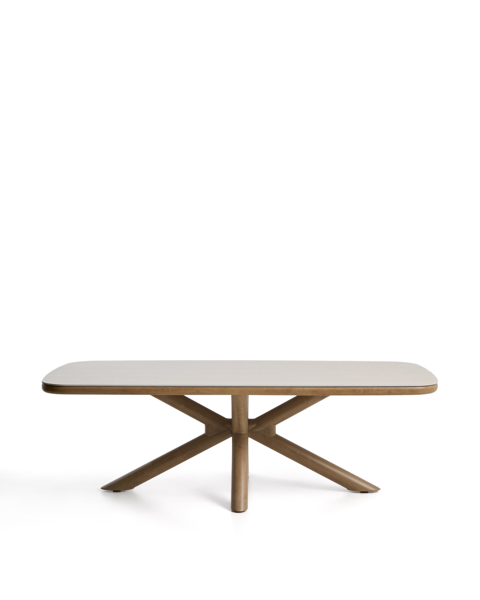 Уличный стол Mirtia из алюминия с отделкой под дерево и кремового спеченного камня, 240 x 110 см La Forma 482311