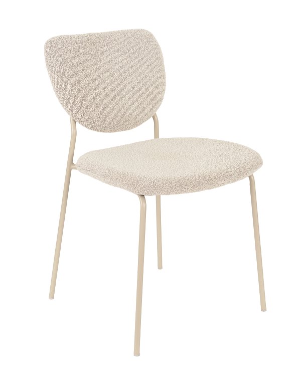 Стул обеденный Gigi серо-бежевый букле кремовые ножки Stool Group