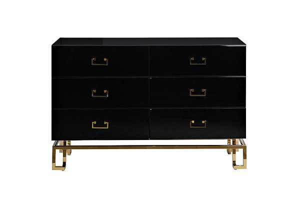 Комод черный с ящиками Garda Decor KFG057