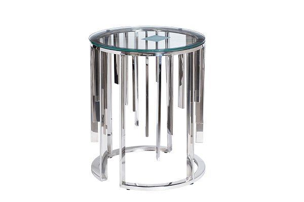 Столик журнальный прозрачное стекло/серебро Garda Decor 13RXET8077-SILVER