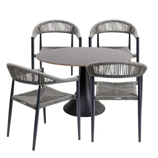 Комплект уличной мебели Palma Possibilita Ø120cm Grey 5/Set KARE 47448