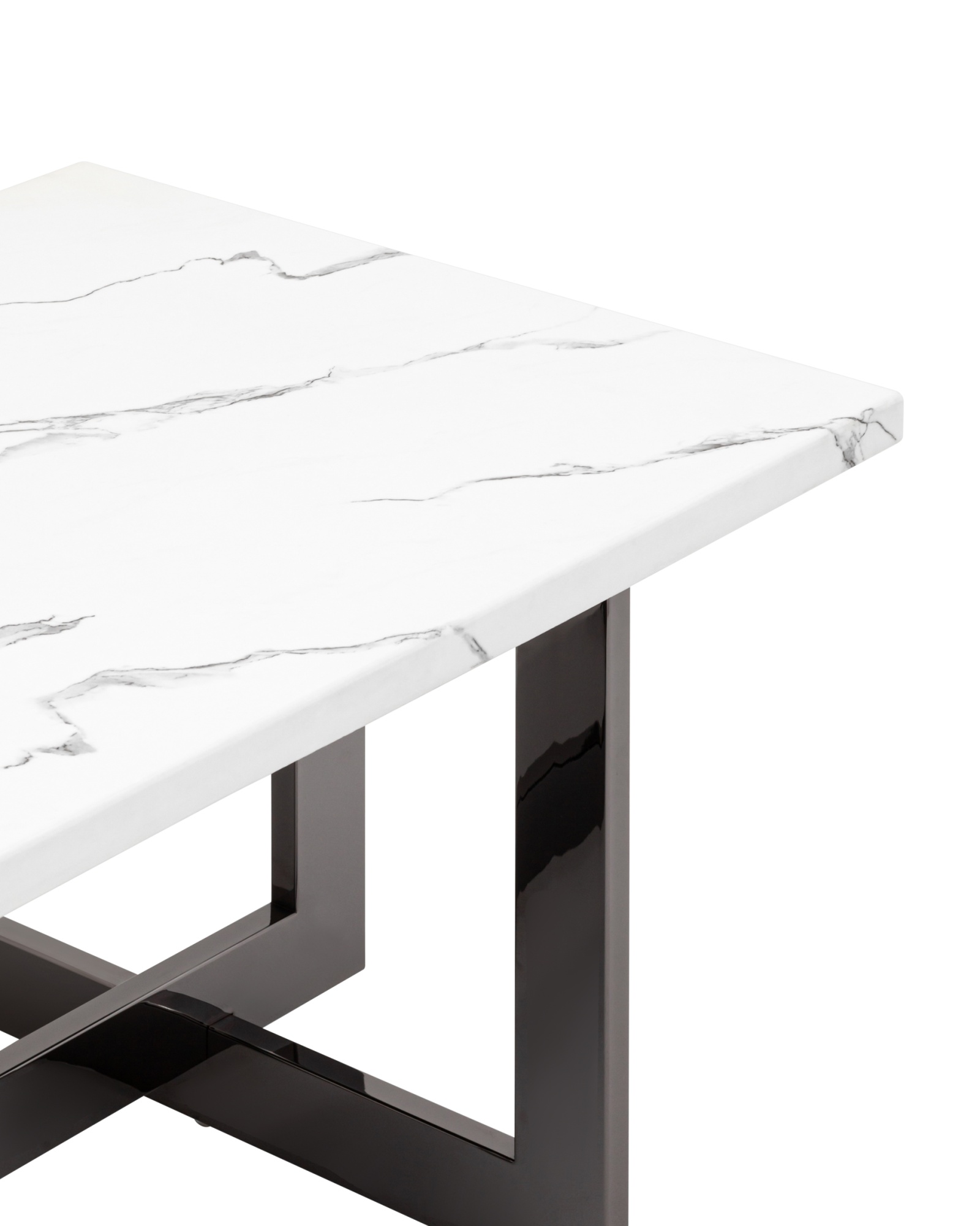 Журнальный столик Нэйтан 122*61 белый мрамор сталь темный хром Stool Group