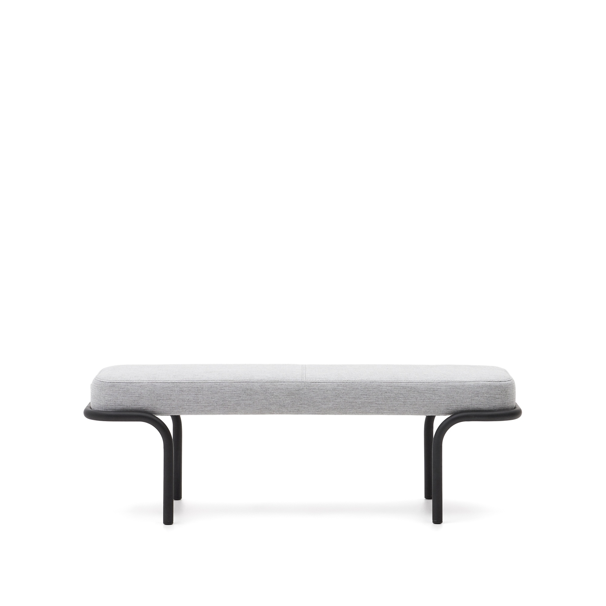 Compo Скамья из серой ткани и черного металла 130 см La Forma (ex Julia Grup)
