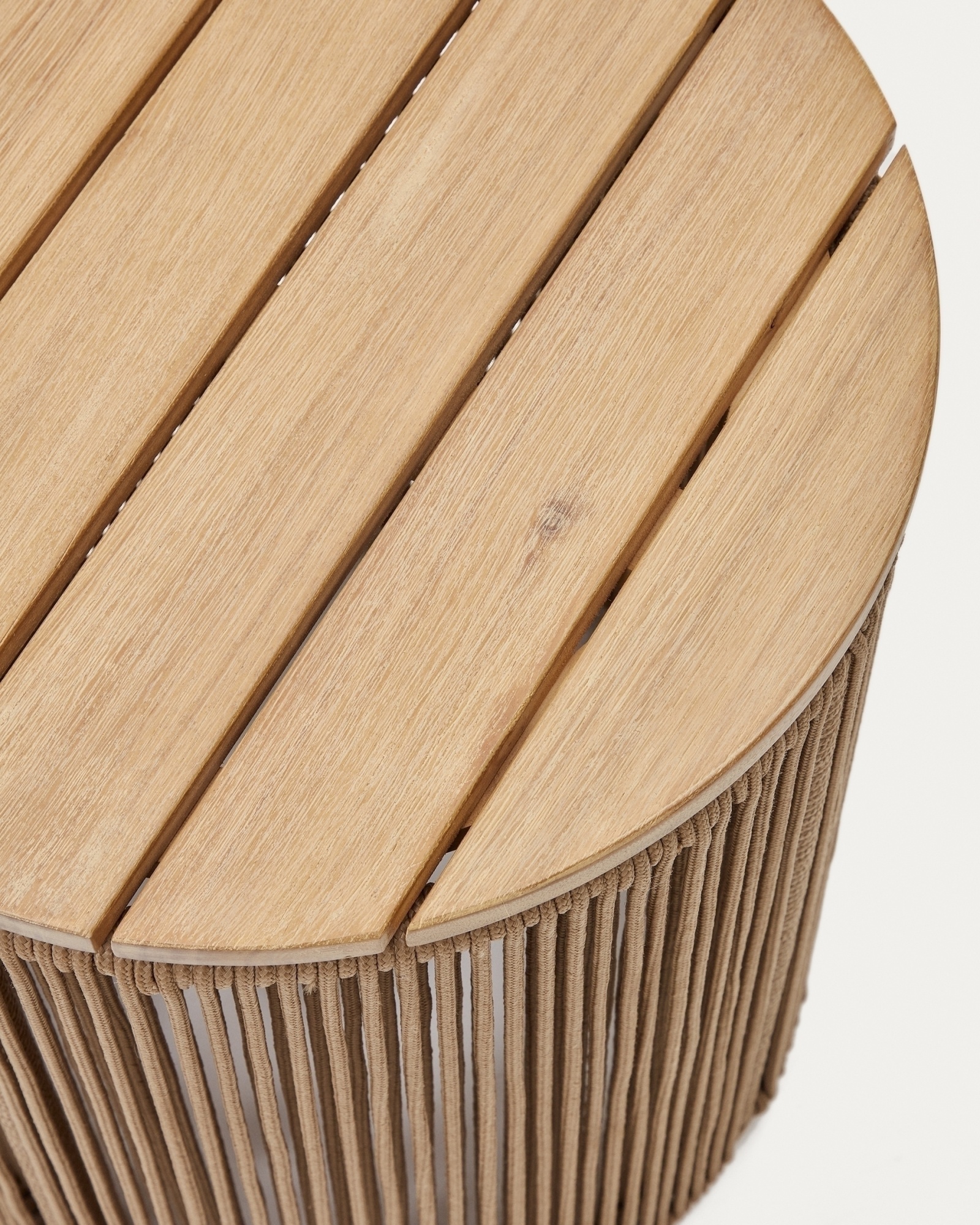 Dandara Журнальный столик из стали и бежевого шнура 40 см La Forma (ex Julia Grup)