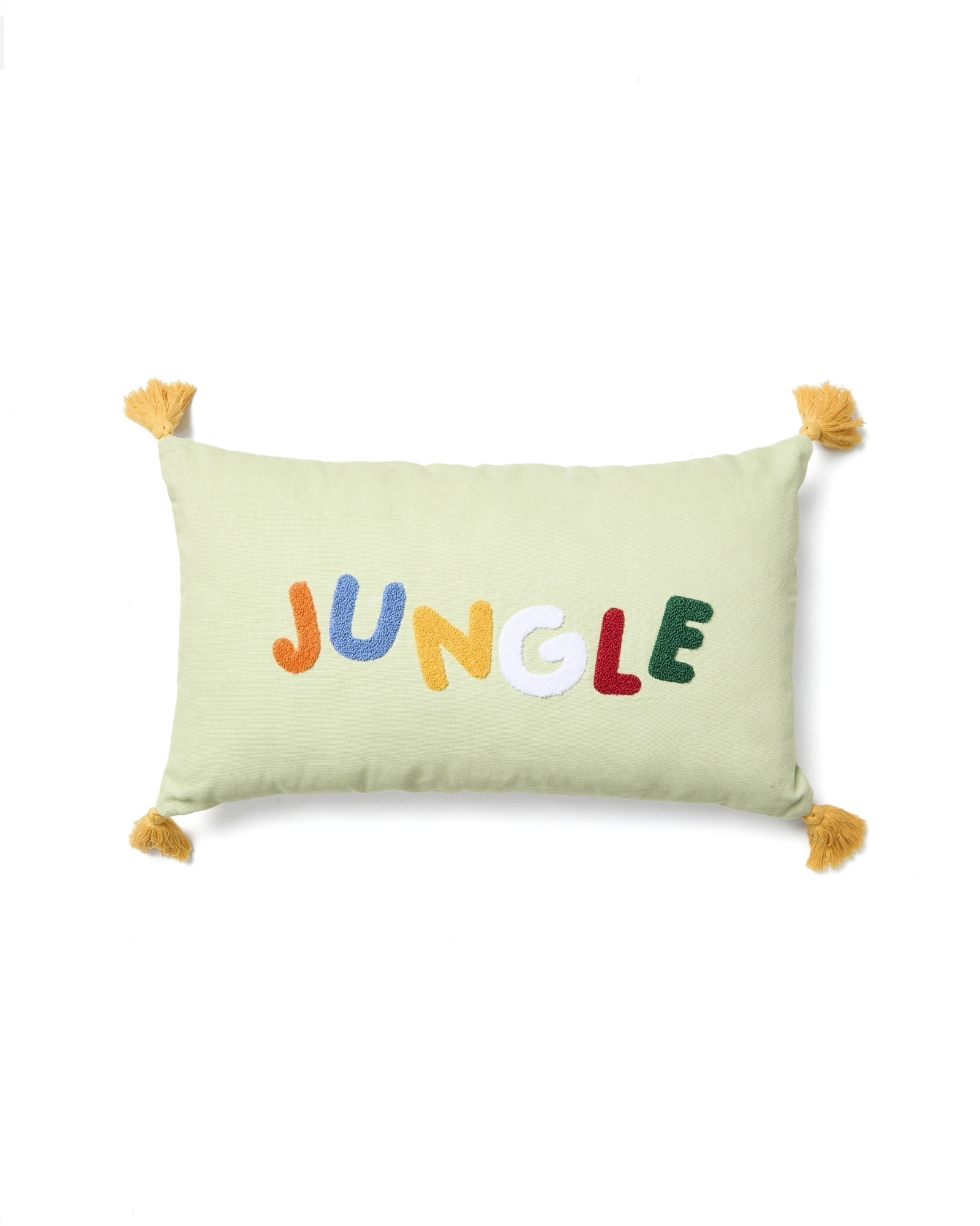 Чехол для подушки из хлопка Tandani зеленого цвета с разноцветной вышивкой 30 x 50 см La Forma (ex Julia Grup)