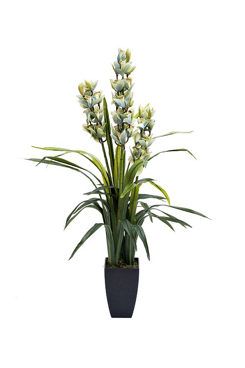 Орхидея Cymbidium искусствнная белая в горшке Garda Decor 29BJ-911-33