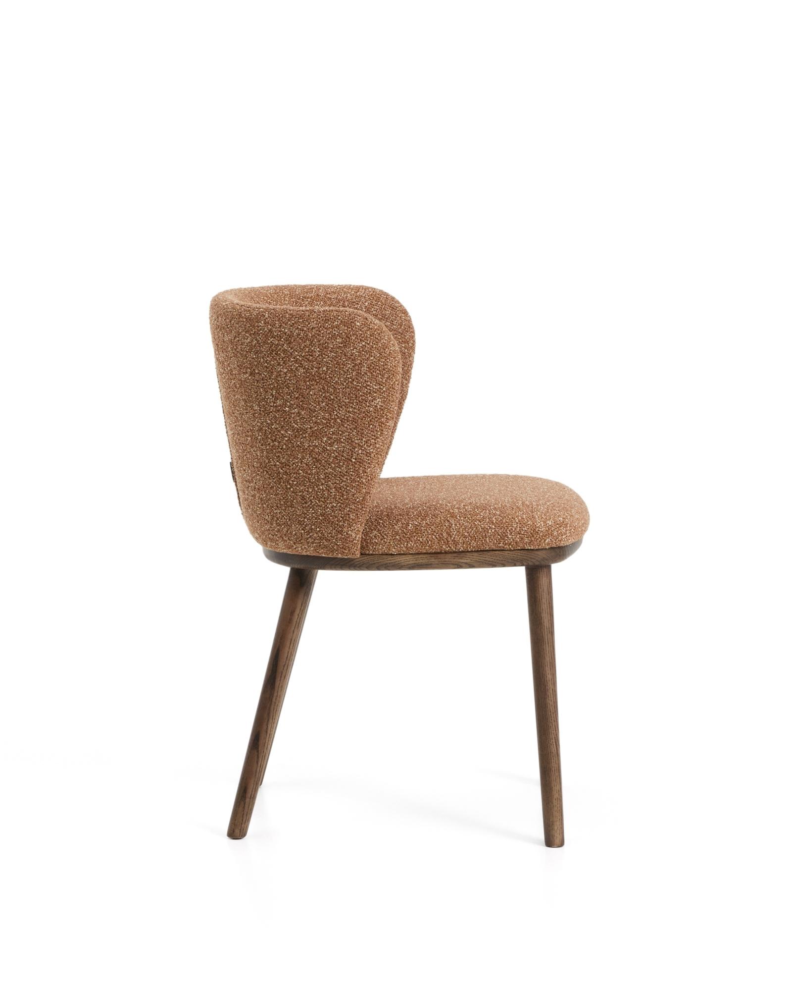 Стул Ciselia из терракотового шенилла с ножками из ясеня в отделке орех La Forma 463513