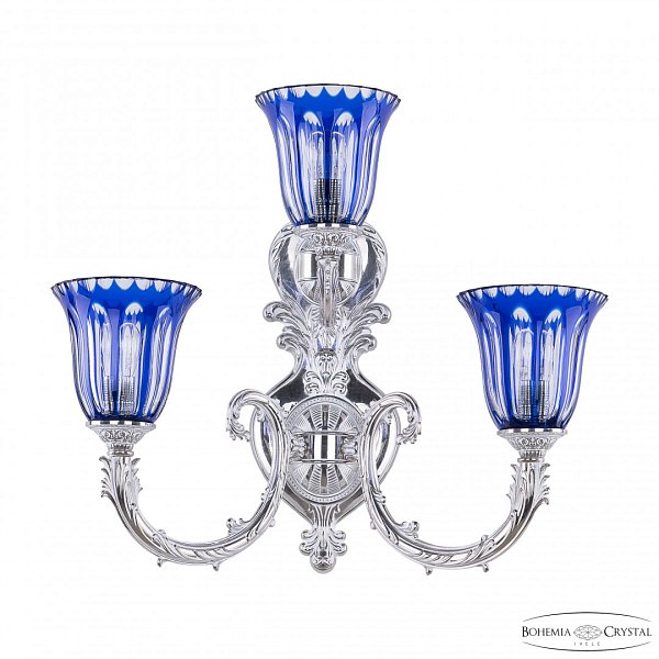 Бра бронзовые с хрусталём 7109B16/2+1/210 NW P2 U Clear-Blue/H-1H