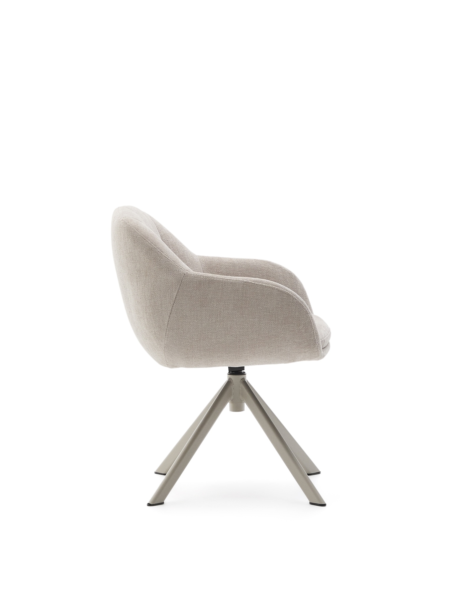 Dorina Вращающееся кресло из бежевого шенилла и стальными бежевыми ножками La Forma (ex Julia Grup)