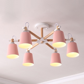 Люстра на штанге VARDA 6 lamps Pink by ImperiumLoft