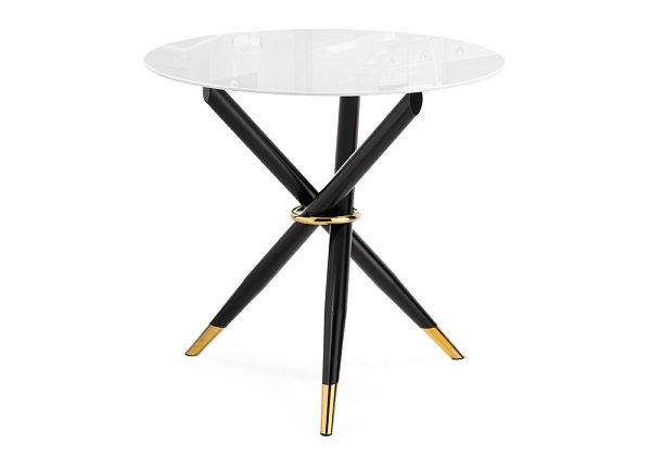 Стол стеклянный Woodville Rock 100х75 white / black 15536