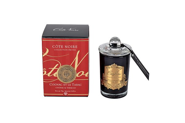 Свеча ароматическая Cognac/Tobacco в стакане в упаковке Garda Decor 96CN7524
