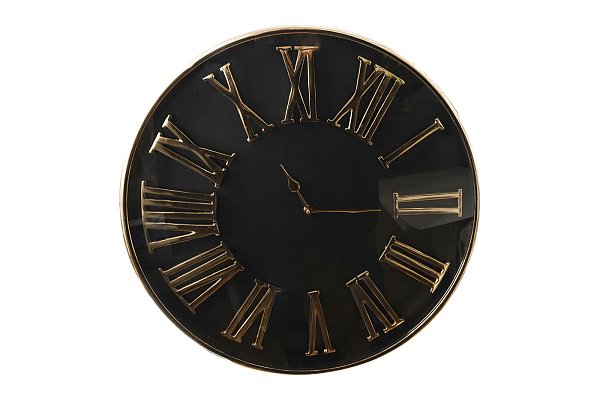 Часы настенные круглые черные/золото Garda Decor 79MAL-5814-51BK