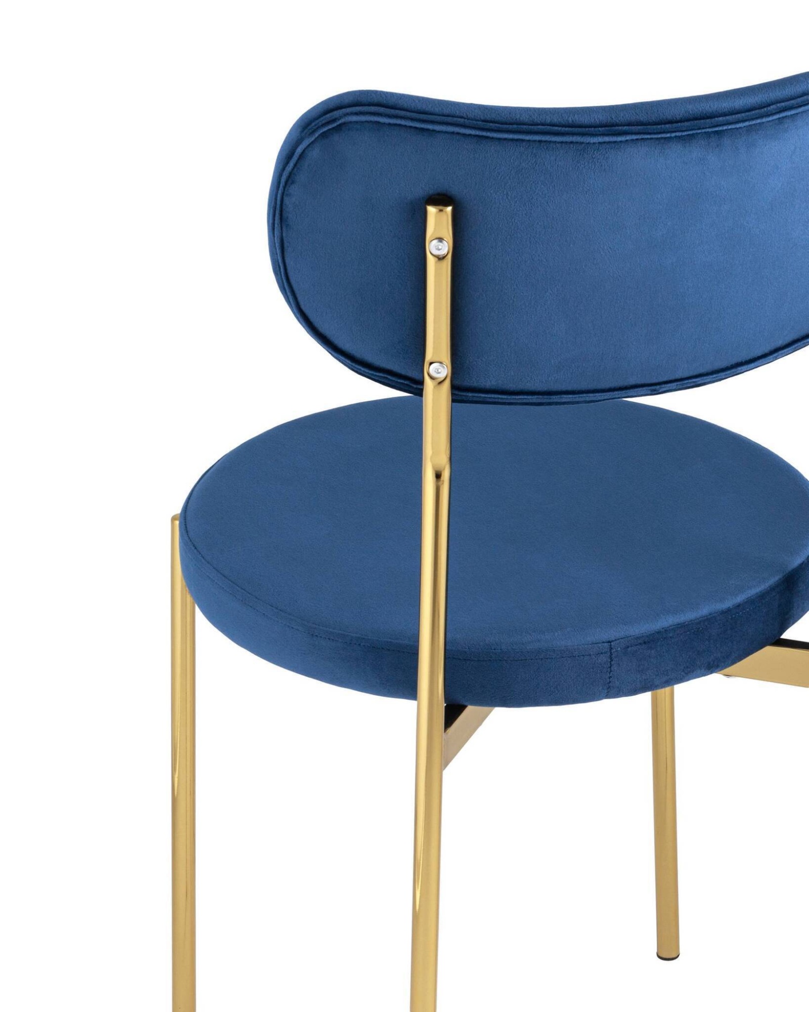 Стул Барбара велюр синий золотые ножки Stool Group