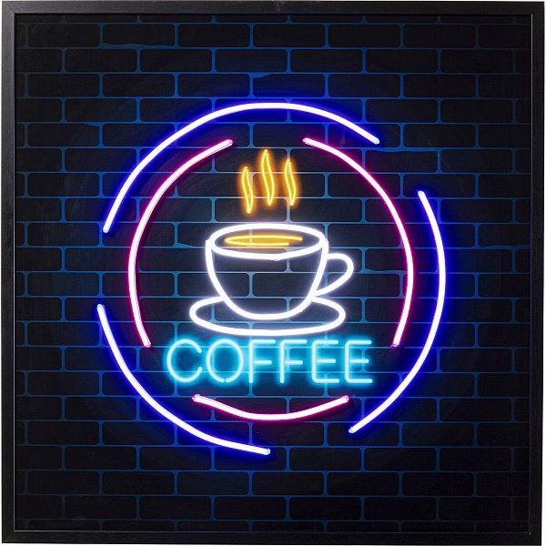 Картина стеклянная Coffee LED 80x80 см KARE 56455