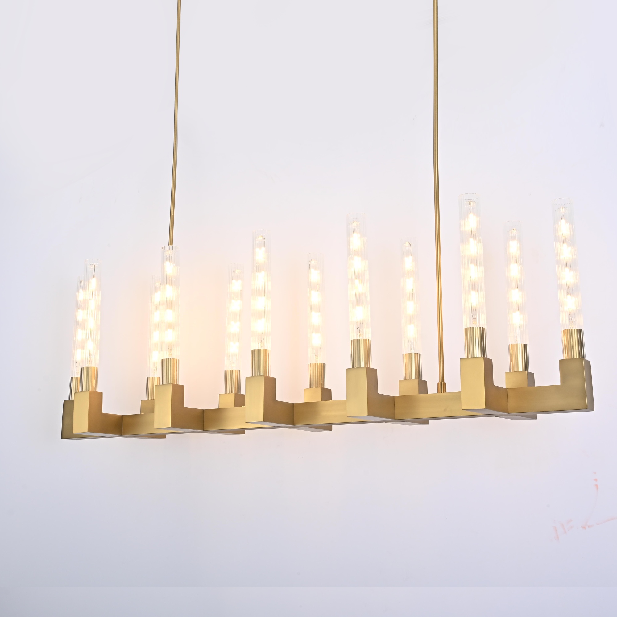 Люстра Rh Canelle Linear Chandelier 12 Modern Brass By Imperiumloft