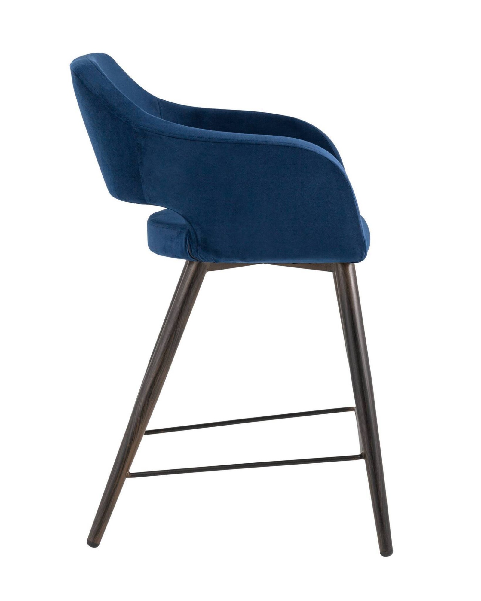 Стул полубарный Саймон велюр тёмно-синий Stool Group
