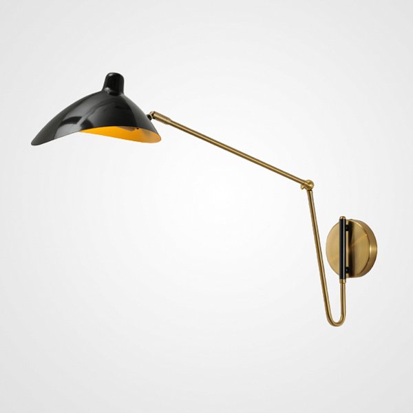 Настенный светильник HILDBORG L83 Brass Black Glossy by ImperiumLoft