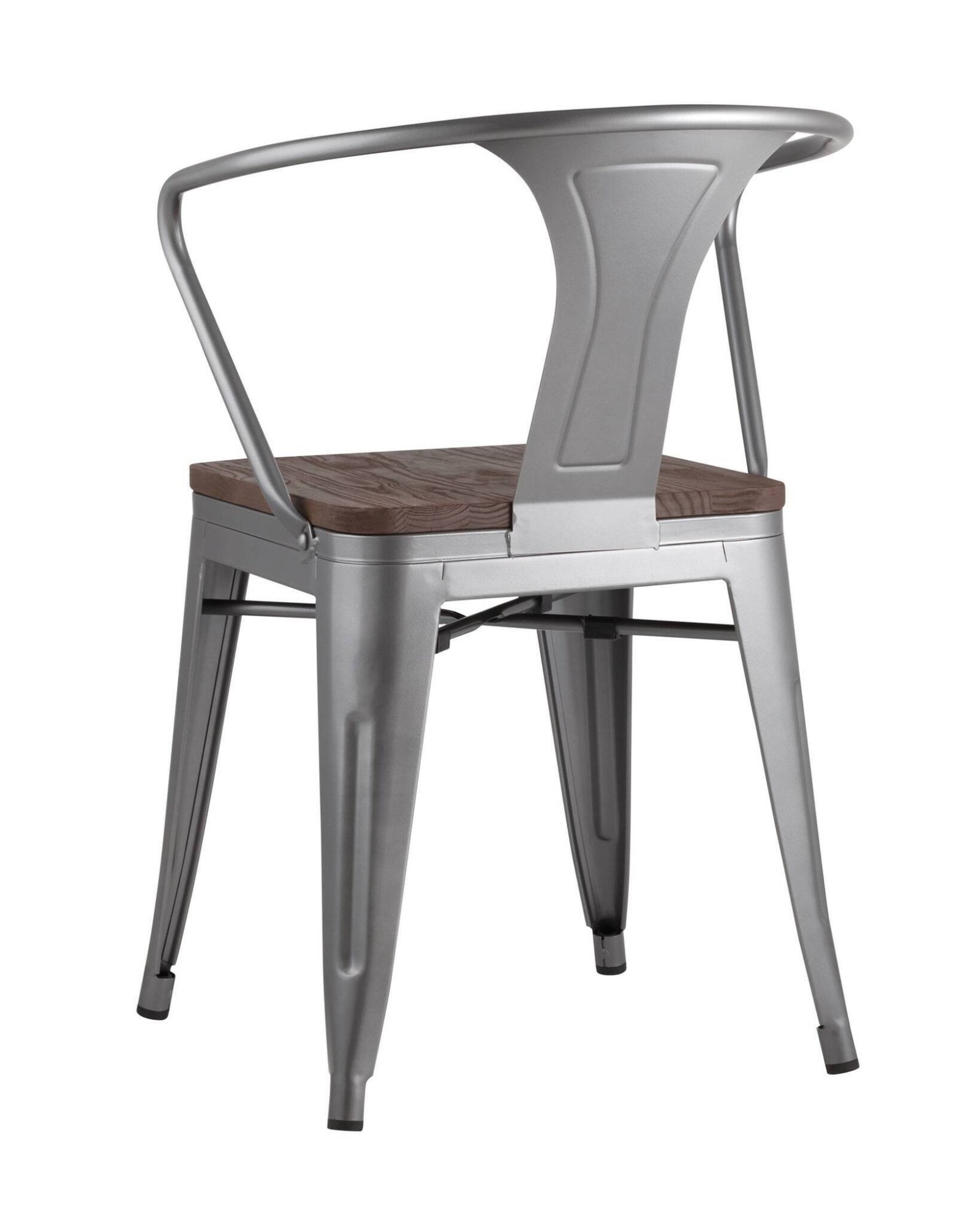 Стул TOLIX ARM WOOD с подлокотниками серебристый Stool Group