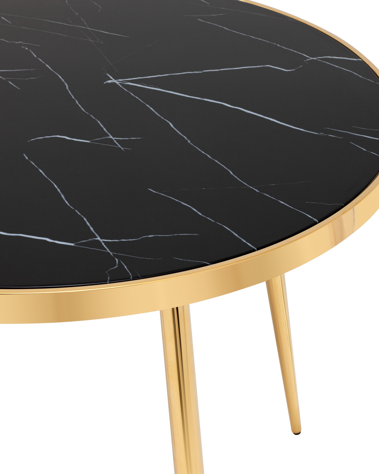 Стол обеденный Гелиос 100*100 стекло черный мрамор сталь золото Stool Group