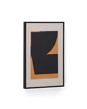 Zernu Абстрактная картина на оранжево-чёрном льняном холсте, 42 x 65 см La Forma (ex Julia Grup)